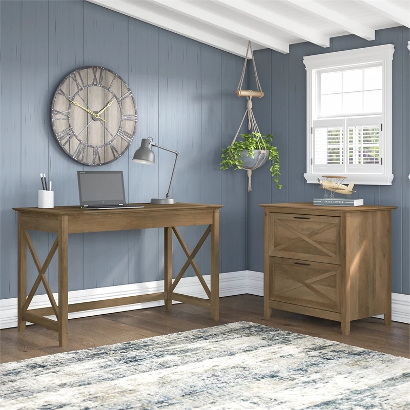 UrbanPro 48W Desk With Lateral File Cabinet In Reclaimed Pine - Engineered Wood 4 UrbanPro 48W Desk With Lateral File Cabinet In Reclaimed Pine - Engineered Wood - Image 2