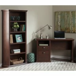 UrbanPro Home Office Desk And Bookcase In Antique Cherry - Engineered Wood -CYMAX Sales 2685455 7 L