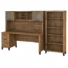UrbanPro 72W Desk With Hutch And Bookcase In Fresh Walnut - Engineered Wood