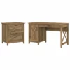 UrbanPro 54W Computer Desk With File Cabinet In Reclaimed Pine - Engineered Wood