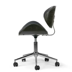 Glamour Home Amar Modern Faux Leather Office Chair With Wood Frame In Gray -CYMAX Sales 2686353 3 L