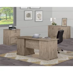 Saint Birch Honduras 65" Executive Desks In Gray Oak -CYMAX Sales 2686414 9 L