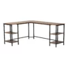 Baxton Studio Lydia Brown Wood And Black Metal L-Shaped Desk With Shelves 1 Baxton Studio Lydia Brown Wood And Black Metal L-Shaped Desk With Shelves -CYMAX Sales 2686931 L