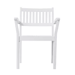 HomeRoots Modern Wood Stacking Armchairs In White Finish (Set Of 2) -CYMAX Sales 2687996 1 L