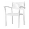 HomeRoots Modern Wood Stacking Armchairs In White Finish (Set Of 2)