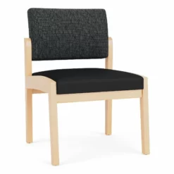 Lesro Lenox Wood Polyurethane Reception Armless Guest Chair In Natural/Blue -CYMAX Sales 2691445 L 3