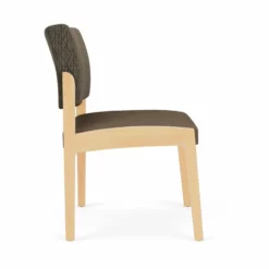 Lesro Lenox Wood Polyurethane Reception Armless Guest Chair In Natural/Brown -CYMAX Sales 2691446 1 L 1
