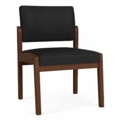 Lesro Lenox Wood Polyurethane Reception Armless Guest Chair In Brown/Walnut -CYMAX Sales 2691448 L 2