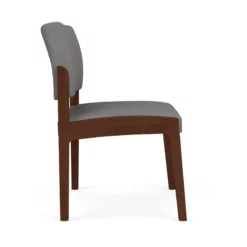 Lesro Lenox Wood Polyurethane Reception Armless Guest Chair In Walnut/Brown -CYMAX Sales 2691449 1 L