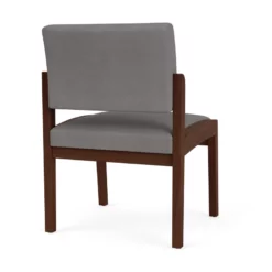 Lesro Lenox Wood Polyurethane Reception Armless Guest Chair In Walnut/Brown -CYMAX Sales 2691449 2 L