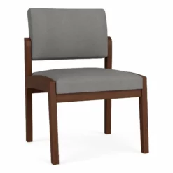 Lesro Lenox Wood Polyurethane Reception Armless Guest Chair In Brown/Walnut -CYMAX Sales 2691449 L 2