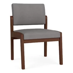 Lesro Lenox Wood Polyurethane Reception Armless Guest Chair In Walnut/Brown -CYMAX Sales 2691449 L
