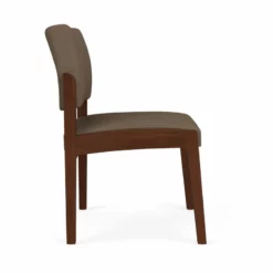 Lesro Lenox Wood Polyurethane Reception Armless Guest Chair In Gray/Walnut -CYMAX Sales 2691450 1 L 3