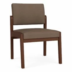 Lesro Lenox Wood Polyurethane Reception Armless Guest Chair In Gray/Walnut -CYMAX Sales 2691450 L 3