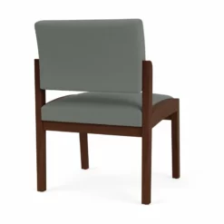 Lesro Lenox Wood Fabric Reception Armless Guest Chair In Gray/Walnut -CYMAX Sales 2691451 2 L 2
