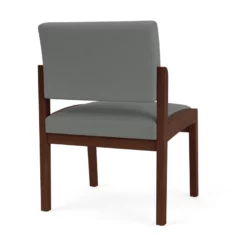 Lesro Lenox Wood Fabric Reception Armless Guest Chair In Blue/Walnut 33 Lesro Lenox Wood Fabric Reception Armless Guest Chair In Blue/Walnut -CYMAX Sales 2691451 2 L