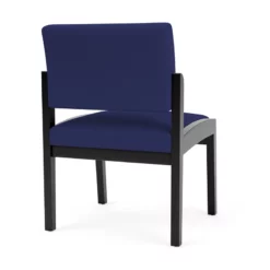 Lesro Lenox Wood Fabric Reception Armless Guest Chair In Navy/Black -CYMAX Sales 2691478 2 L