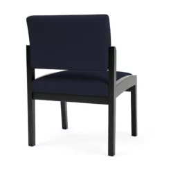 Lesro Lenox Wood Fabric Reception Armless Guest Chair In Navy/Black -CYMAX Sales 2691479 2 L