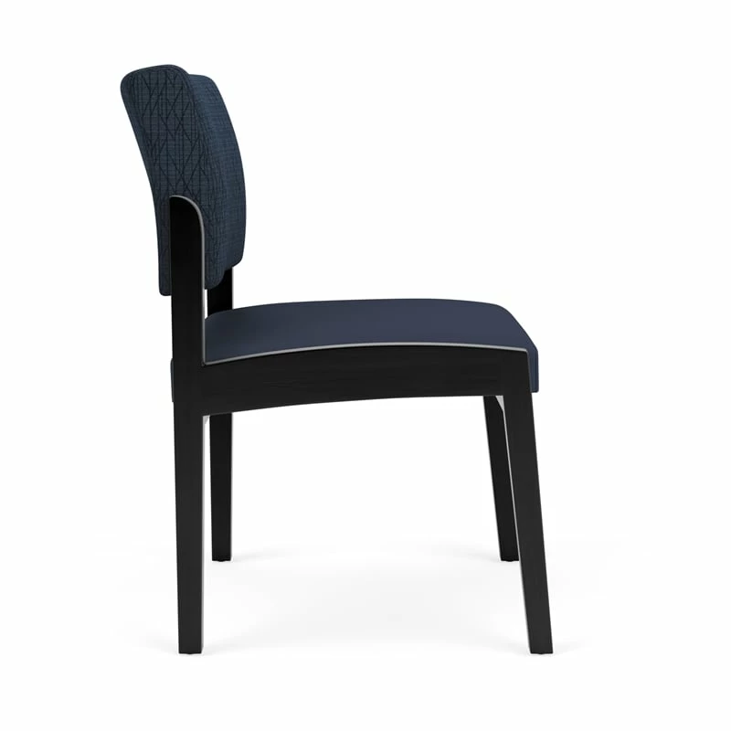 Lesro Lenox Wood Polyurethane Reception Armless Guest Chair In Gray/Black 22 Lesro Lenox Wood Polyurethane Reception Armless Guest Chair In Gray/Black - Image 20
