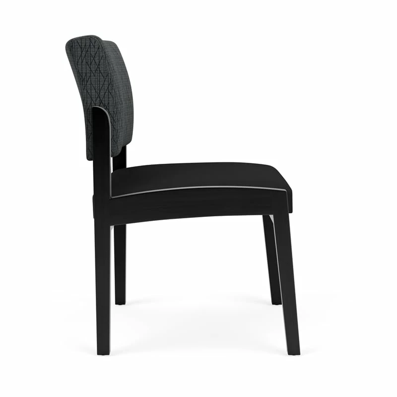 Lesro Lenox Wood Polyurethane Reception Armless Guest Chair In Gray/Black 19 Lesro Lenox Wood Polyurethane Reception Armless Guest Chair In Gray/Black - Image 17