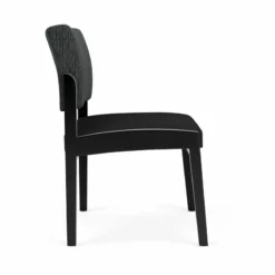 Lesro Lenox Wood Polyurethane Reception Armless Guest Chair In Black/Black -CYMAX Sales 2691482 1 L 2