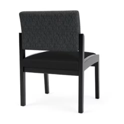 Lesro Lenox Wood Polyurethane Reception Armless Guest Chair In Black/Blue -CYMAX Sales 2691482 2 L