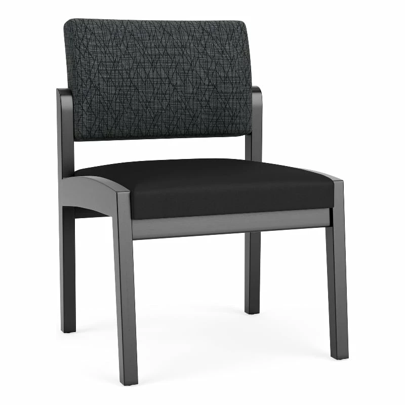 Lesro Lenox Wood Polyurethane Reception Armless Guest Chair In Gray/Black 18 Lesro Lenox Wood Polyurethane Reception Armless Guest Chair In Gray/Black - Image 16