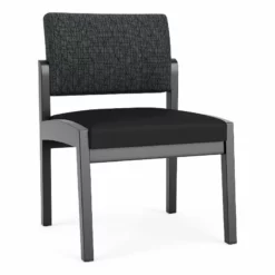 Lesro Lenox Wood Polyurethane Reception Armless Guest Chair In Black/Black -CYMAX Sales 2691482 L 2