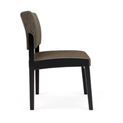 Lesro Lenox Wood Polyurethane Reception Armless Guest Chair In Black/Blue -CYMAX Sales 2691483 1 L
