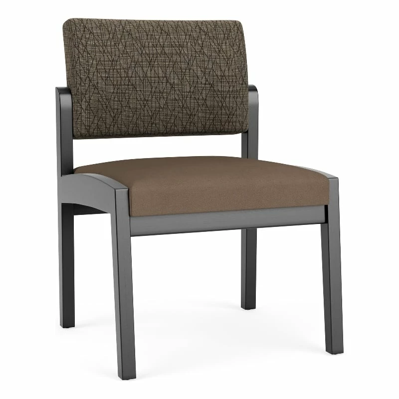 Lesro Lenox Wood Polyurethane Reception Armless Guest Chair In Gray/Black 15 Lesro Lenox Wood Polyurethane Reception Armless Guest Chair In Gray/Black - Image 13