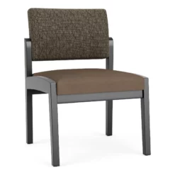 Lesro Lenox Wood Polyurethane Reception Armless Guest Chair In Black/Blue -CYMAX Sales 2691483 L
