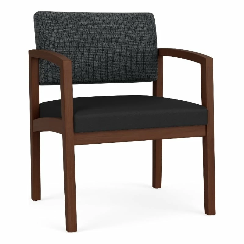 Lesro Lenox Wood Polyurethane Reception Wide Guest Chair In Walnut/Brown 21 Lesro Lenox Wood Polyurethane Reception Wide Guest Chair In Walnut/Brown - Image 19