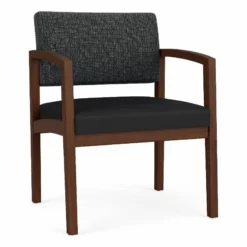 Lesro Lenox Wood Polyurethane Reception Wide Guest Chair In Blue/Walnut -CYMAX Sales 2691486 L 2