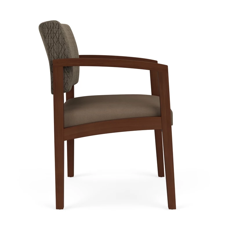 Lesro Lenox Wood Polyurethane Reception Wide Guest Chair In Brown/Walnut 19 Lesro Lenox Wood Polyurethane Reception Wide Guest Chair In Brown/Walnut - Image 17
