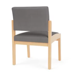 Lesro Lenox Wood Polyurethane Reception Armless Guest Chair In Natural/Black -CYMAX Sales 2691510 2 L