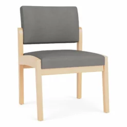 Lesro Lenox Wood Polyurethane Reception Armless Guest Chair In Natural/Brown -CYMAX Sales 2691510 L 1