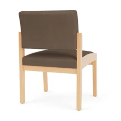 Lesro Lenox Wood Polyurethane Reception Armless Guest Chair In Natural/Black -CYMAX Sales 2691511 2 L