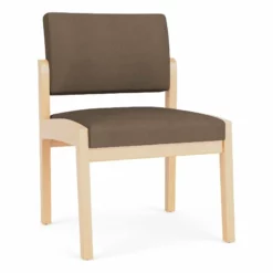 Lesro Lenox Wood Polyurethane Reception Armless Guest Chair In Black/Natural -CYMAX Sales 2691511 L 2