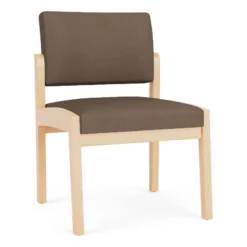 Lesro Lenox Wood Polyurethane Reception Armless Guest Chair In Natural/Black -CYMAX Sales 2691511 L