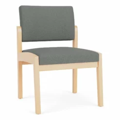 Lesro Lenox Wood Fabric Waiting Reception Armless Guest Chair In Blue/Natural 31 Lesro Lenox Wood Fabric Waiting Reception Armless Guest Chair In Blue/Natural -CYMAX Sales 2691512 L 2