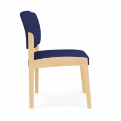 Lesro Lenox Wood Fabric Waiting Reception Armless Guest Chair In Blue/Natural 26 Lesro Lenox Wood Fabric Waiting Reception Armless Guest Chair In Blue/Natural -CYMAX Sales 2691514 1 L 2