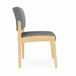 Lesro Lenox Wood Polyurethane Reception Armless Guest Chair In Black/Natural -CYMAX Sales 2691516 1 L 2