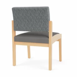 Lesro Lenox Wood Polyurethane Reception Armless Guest Chair In Natural/Blue -CYMAX Sales 2691516 2 L 3