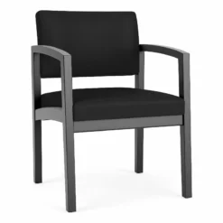 Lesro Lenox Wood Polyurethane Reception Guest Chair In Black/Black -CYMAX Sales 2691533 L 3