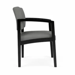 Lesro Lenox Wood Polyurethane Reception Guest Chair In Gray/Black -CYMAX Sales 2691534 1 L 2