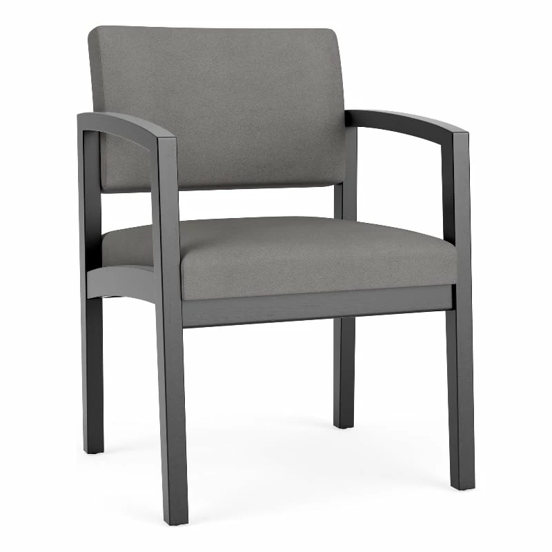 Lesro Lenox Wood Polyurethane Reception Guest Chair In Black/Gray 18 Lesro Lenox Wood Polyurethane Reception Guest Chair In Black/Gray - Image 16