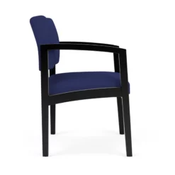 Lesro Lenox Wood Fabric Reception Guest Chair In Cobalt Blue/Black -CYMAX Sales 2691538 1 L