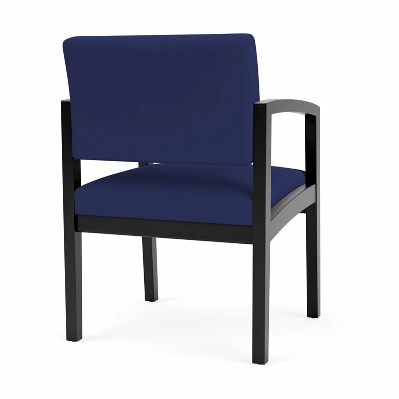 Lesro Lenox Wood Fabric Reception Guest Chair In Open House Navy/Black 8 Lesro Lenox Wood Fabric Reception Guest Chair In Open House Navy/Black - Image 6