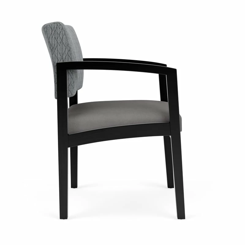 Lesro Lenox Wood Polyurethane Reception Guest Chair In Black/Gray 13 Lesro Lenox Wood Polyurethane Reception Guest Chair In Black/Gray - Image 11