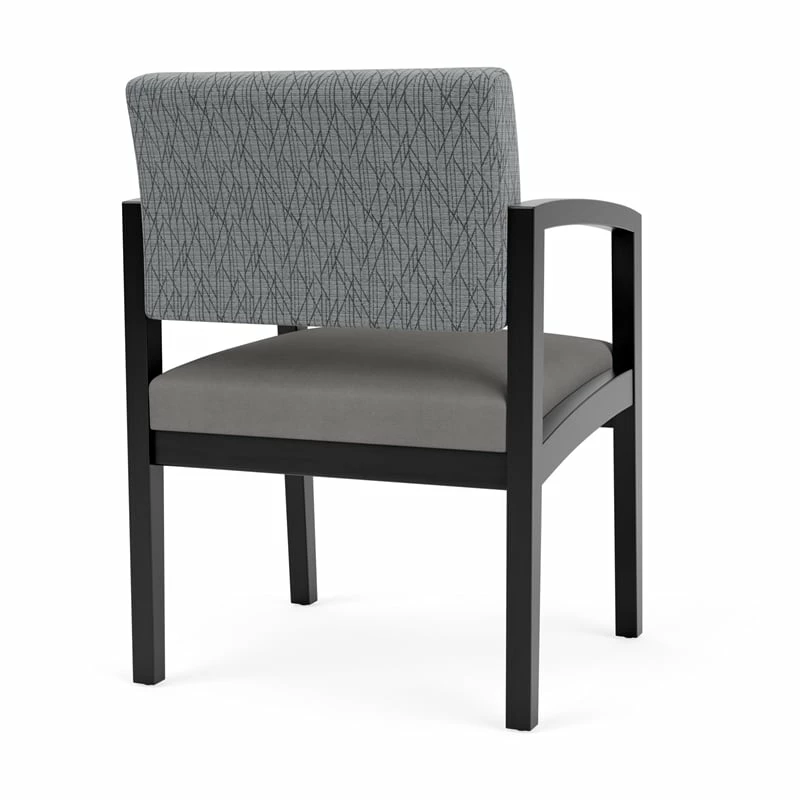 Lesro Lenox Wood Polyurethane Reception Guest Chair In Black/Gray 14 Lesro Lenox Wood Polyurethane Reception Guest Chair In Black/Gray - Image 12